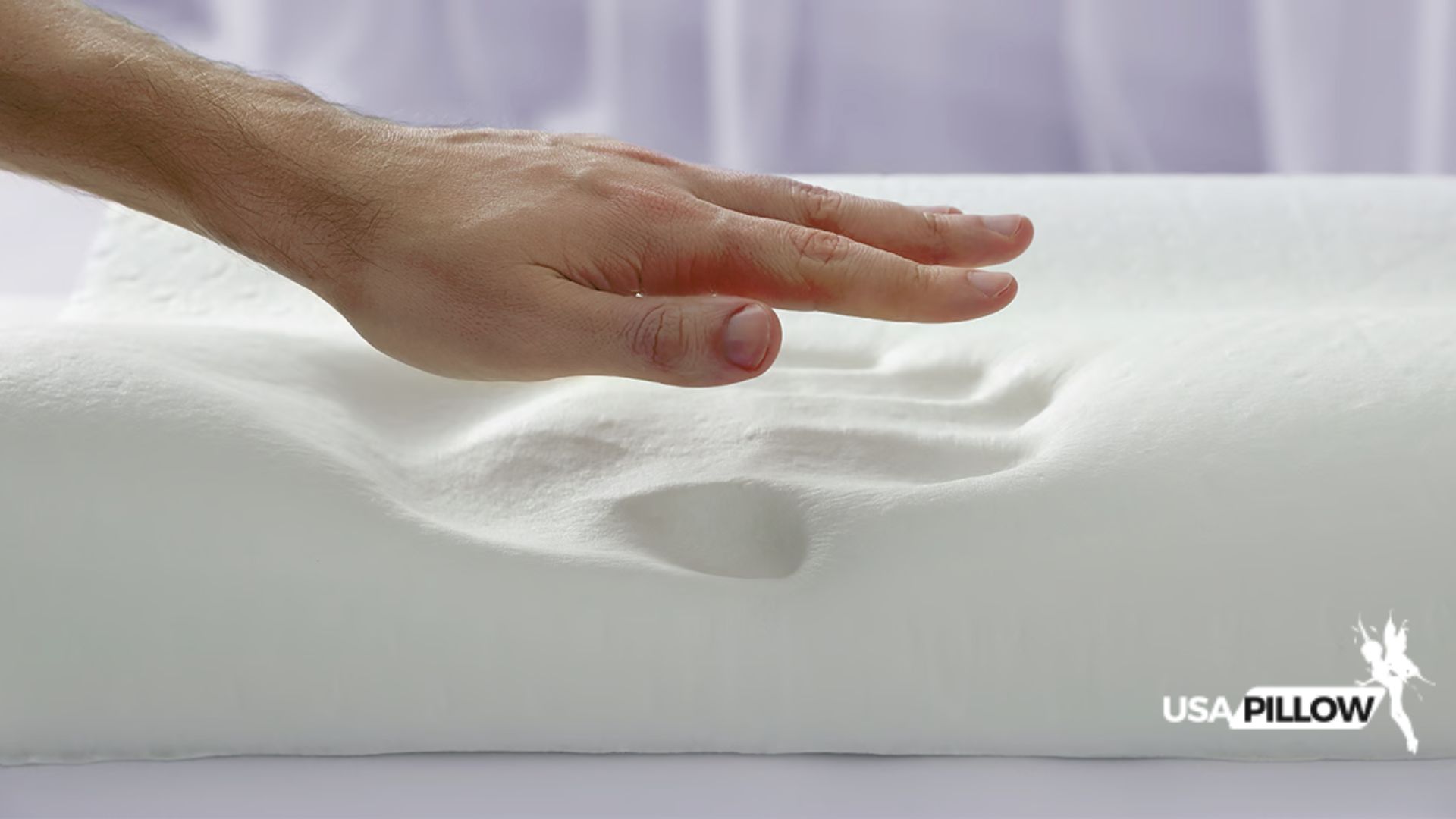 Close-up of memory foam material to showcase its texture and quality.